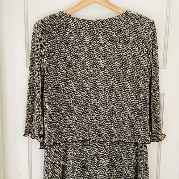 Vtg CONNECTED APPAREL Micro Pleat Built-in Jacket Dress Midi Size 10 Elegant - Picture 12 of 14